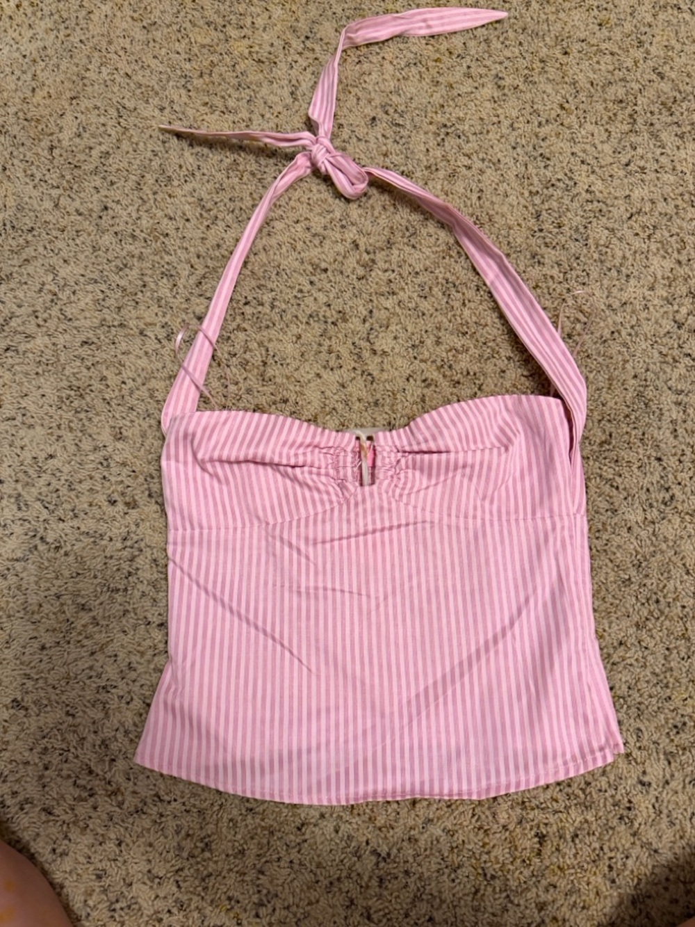 Edikted Pink Ribbed Halter Crop Top - Picture 3 of 5